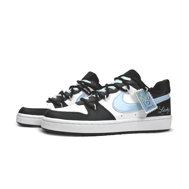 Custom Court Shoes Blue White Lucky Post - Image 3