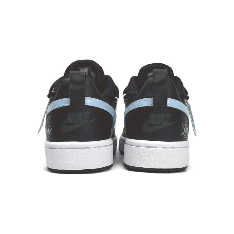 Custom Court Shoes Blue White Lucky Post - Image 4